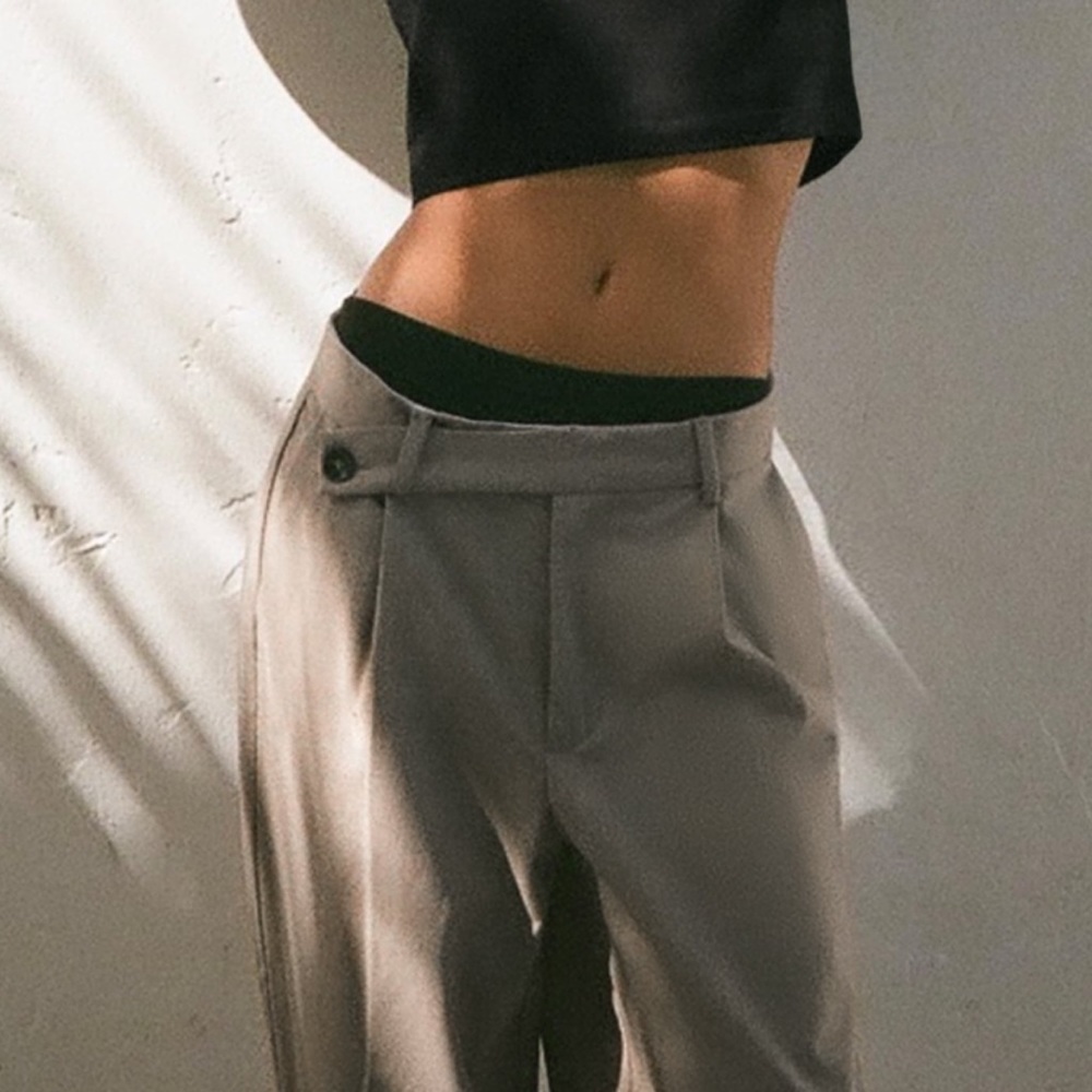 FULL LENGTH ASYMMETRICAL WAIST PANTS